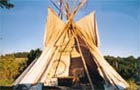 View of an open tipi